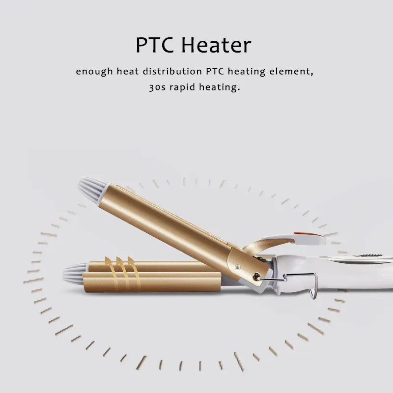 Professional Hair Curling Iron Ceramic Triple Barrel