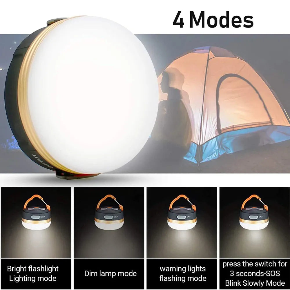 Portable Camping Lights Outdoor Hiking Night Hanging lamp USB Rechargeable