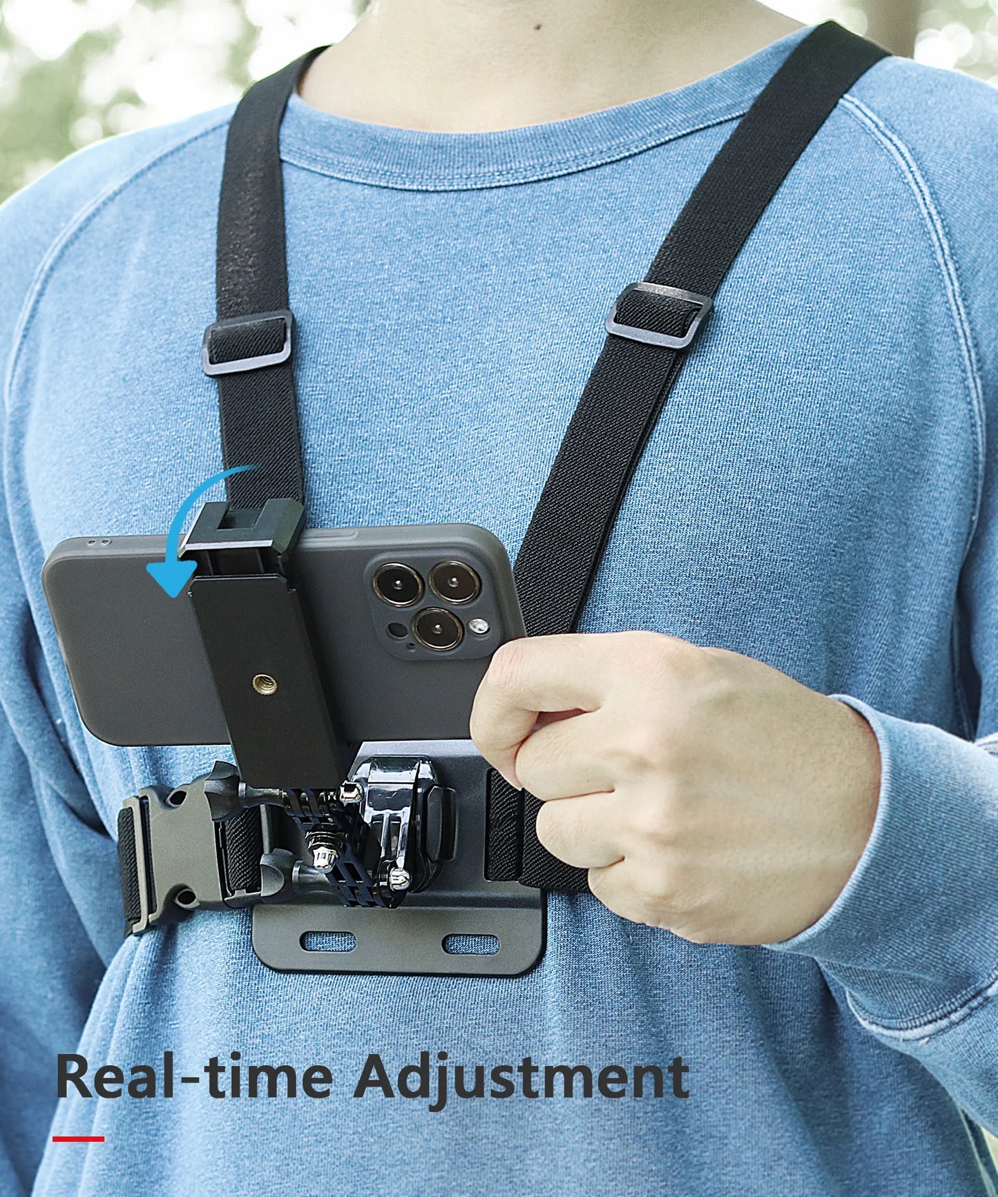 Chest Strap Belt Body Harness Phone Clip Mount