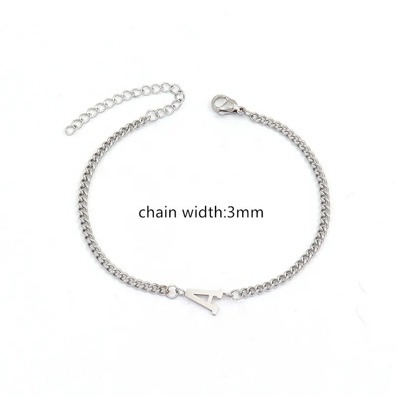 Initial Letter Bracelet Men