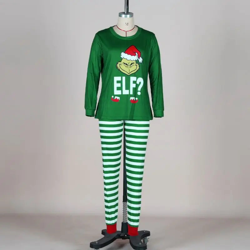 Christmas Family Pajamas Elf Sets Green Cotton