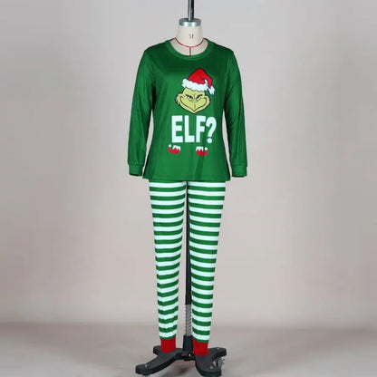 Christmas Family Pajamas Elf Sets Green Cotton