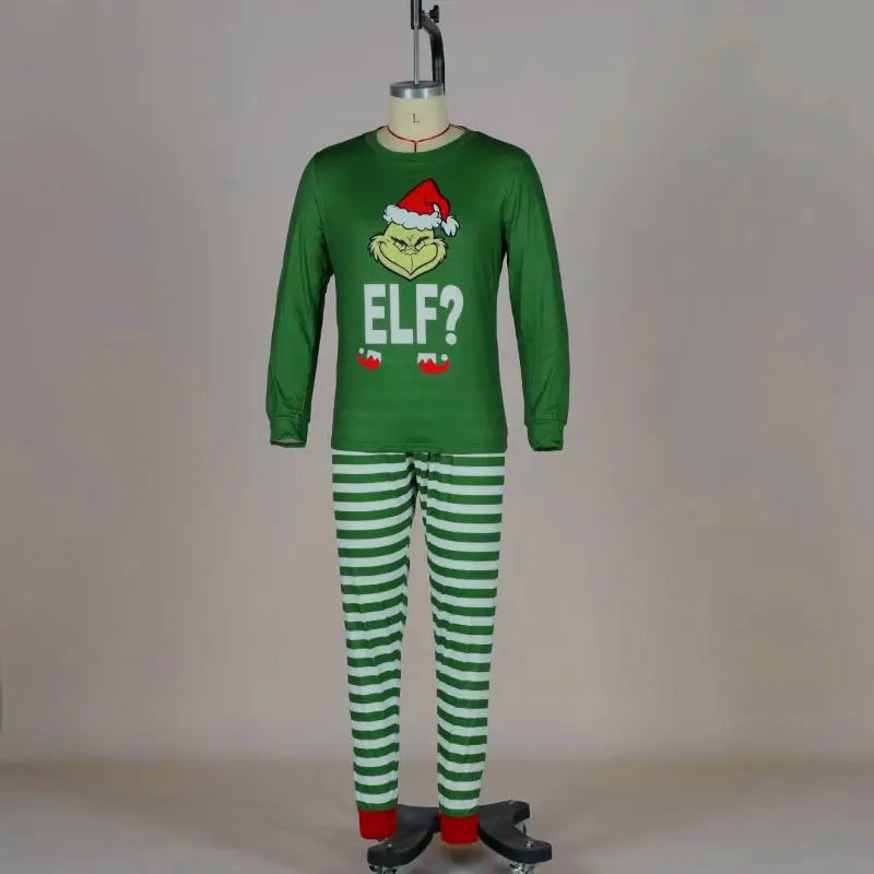 Christmas Family Pajamas Elf Sets Green Cotton